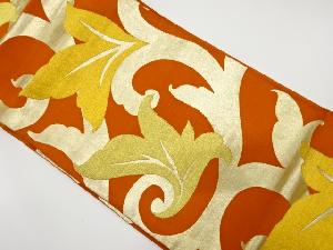 アンティーク　花唐草模様織り出し袋帯（材料）